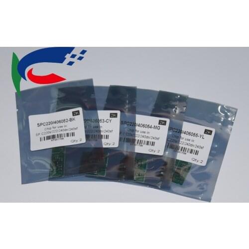 Compatible color cartridge spaer parts refilled for Smart toner CHIP For Ricoh Aficio SP C220 C222 laser printer
