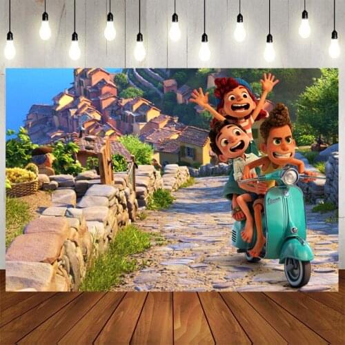 Disney Summer Friendship Day Birthday Background Cloth Tapestry Luca Birthday Kid Baby Party Decoration Photography Background