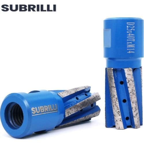 SUBRILLI Diamond Finger Bit Segment Drill Router Bit Bottom Slab Sink Hole Cutter Granite Marble Milling Tool M14 5/8"-11 Thread