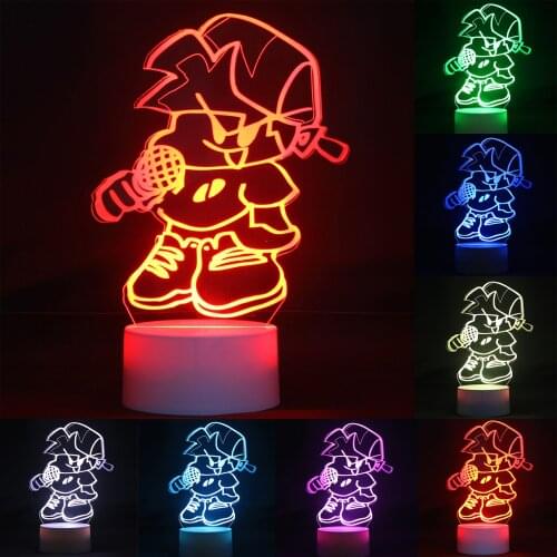 3D LED Illusion Lamp Light, Friday Night Funkin Night Light Lamp 16 Colors Change with Remote, Valentines Day Present/Birthday