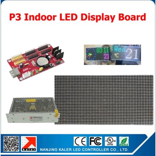 P3 indoor led running messsage display 96*384mm scrolling message led sign + 1pcs led display controller card + 1 power supply