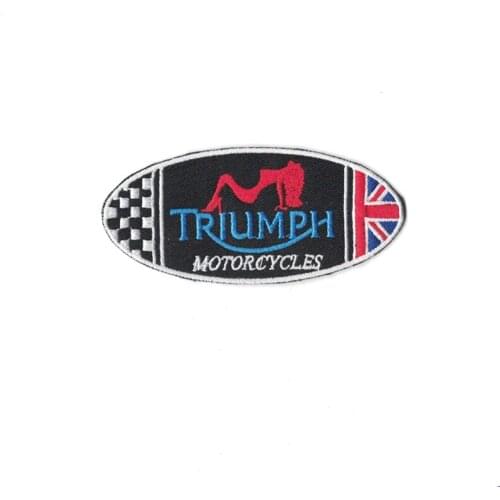 TRIUMPH logo parches Embroidery iron on patches for clothing A denim fabric Stickers applique