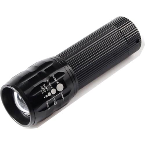 Lumens LED Flashlight 3-Mode LED Torch Zoom Waterproof Flashlight by 3*AAA Battery Lantern Portable Lights