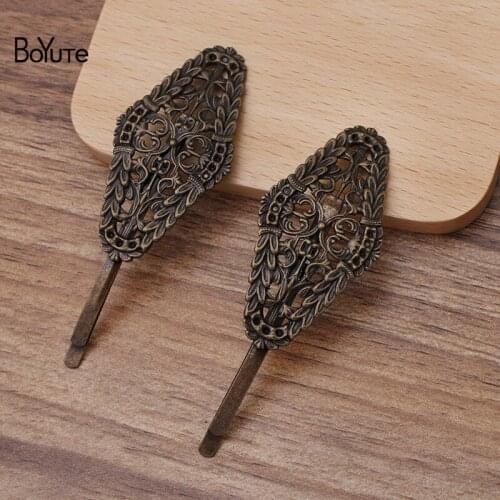 BoYuTe Custom Made (200 Pieces/Lot) 29*58MM Filigree Welding 60*4MM Hairpin Vintage French Hair Clips for Women