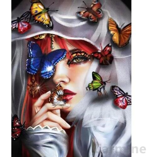 Woman Butterfly New Arrival 5D DIY Diamond Painting Portrait Craft Picture Cross Stitch Full Round&square Drill Home Decoration