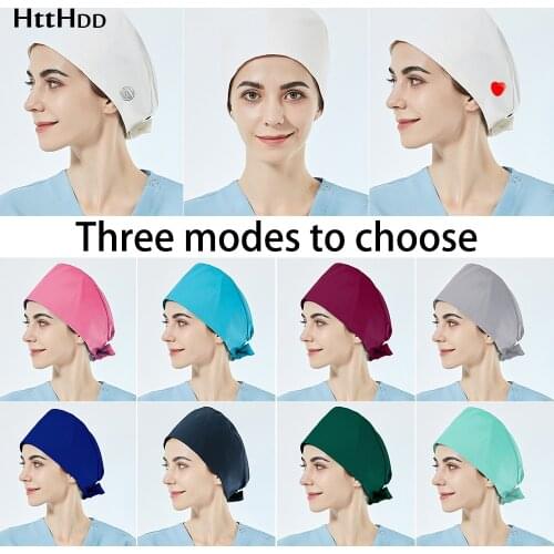 Female Nurse Medical Clinic Pharmacy Work Scrubs Cap Style 11 Solid Color High Quality Dentist Pet Care Beauty Salon BAOTOU Hats