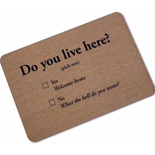 Do You Live Here Thin Doormat Home Decor Print Door Mat Bathroom Kitchen Rubber Floor Mat Carpets Rug for Indoor bedroom