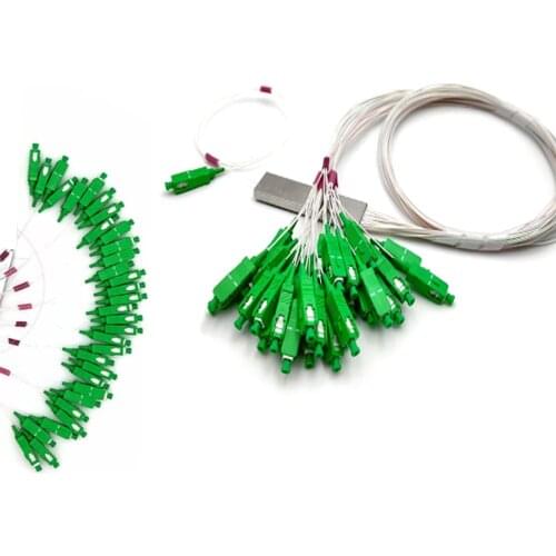 10pcs/lot 0.9mm Steel Tube1x32 SC/APC Fiber Optic PLC Splitter ,Mini Blockless 1*32 SC APC Connector, Fiber Optic PLC SplitterHi