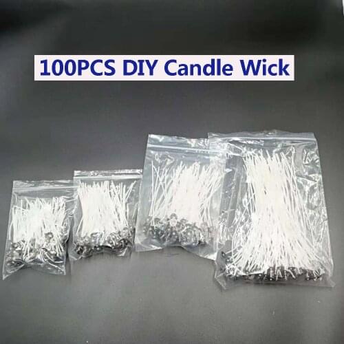 100pcs/bag Pure Cotton Core Candles Wicks 2.5/4/5/6/7/9/15/20cm DIY Candle Making Pre-waxed with Oil Wicks for Party Supplies