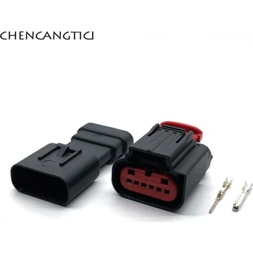 2 Sets 6 Pin Way Auto Waterproof Tyco Amp Connector Accelerator Pedal Male Female Socket Plug For FORD 1-1419168-3 1-1419168-2