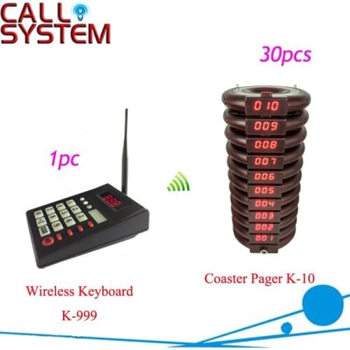 30 pcs Call Coaster Pager Receiver for Restaurant Wireless Paging Queuing System 433MHz Restaurants Equipments