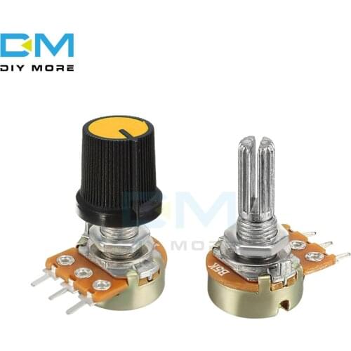 5PCS lot 1K 2K 5K B10K 20K B50K 100K 250K 500K 1M Ohm Potentiometer Resistor Linear Taper Rotary Potentiometer with Caps Knob