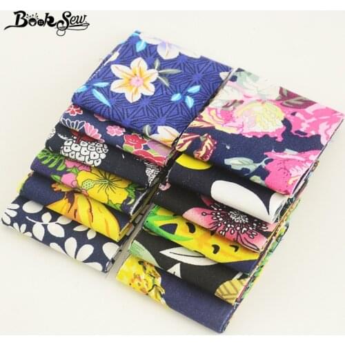 Booksew Cotton Poplin Fabric 12 Pcs/lot 5CMx50CM Jelly Rolls Strips Black And Blue Sewing Tissue Quilting Patchwork Craft Doll