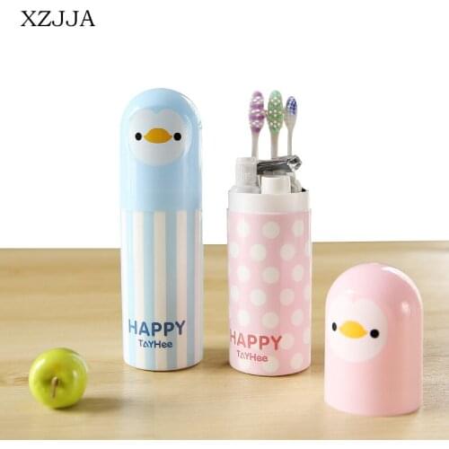 XZJJA Cartoon Toothbrush Case Portable Outdoor Travel Toothbrush Toothpaste Dust-proof Protect Cover Bathroom Tooth Brush Box
