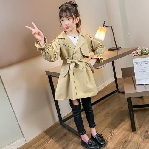 Girls Babys Kids Windbreaker Coat Jacket Outwear 2021 New Arrive Spring Autumn Cotton Buttons Cardigan School Childrens Clothi