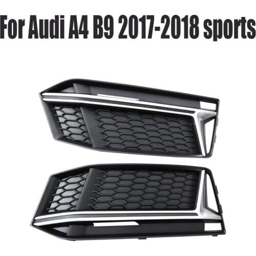 For Audi A4 B9 2017 17 2018 18 2019 19 Black Silver Sport Front Fog Light Lamp Grille Bumper Cover Grilles