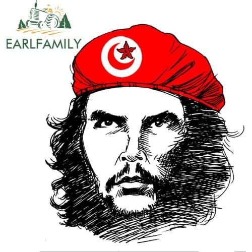 EARLFAMILY 13cm x 11.7cm for Che Guevara Warning Car Sticker Refrigerator Bumper Decals Scratch-Proof Waterproof Vinyl Car Wrap
