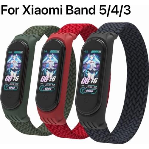Elastic Braided strap for Xiaomi mi band 4 3 replaceable Nylon band for Xiaomi mi 5 band smart watch for Mi 5 4 3 Solo Loop band