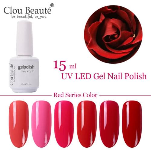 Clou Beaute Rose red 64 Colors Soak Off UV LED Gel Nail 15 ML Art Nail Gel Varnish Gellak need Top Base Coat Semi Permanent