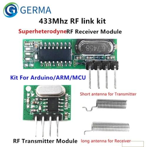 GERMA 433 Mhz Superheterodyne RF Receiver and Transmitter Module For Arduino Uno Wireless Module Diy Kit 433Mhz Remote Control