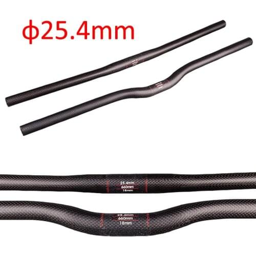 NO LOGO Mountain bike 3K full carbon Horizontal handlebar 25.4mm carbon bicycle One-shaped/Swallow-shaped handlebar MTB parts