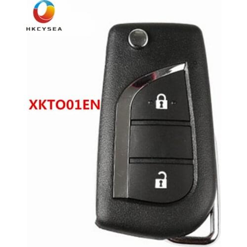 HKCYSEA English Version 2 Button VVDI2 Remote Control Car Key for Toyota Style for Xhorse VVDI Key Tool Max VVDI Mini XKTO01EN
