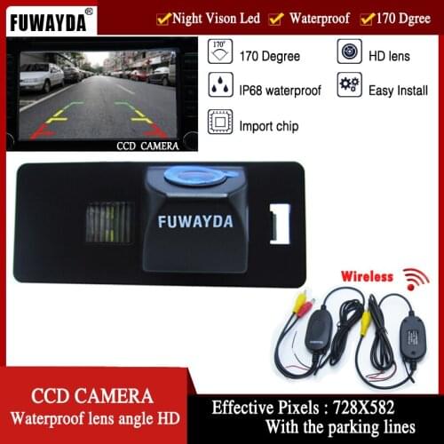 FUWAYDA Wireless Rear View camera car Reverse Backup color CCD HD Camera WIde Angle For AUDI waterproof Night Vision 170 DEGREE