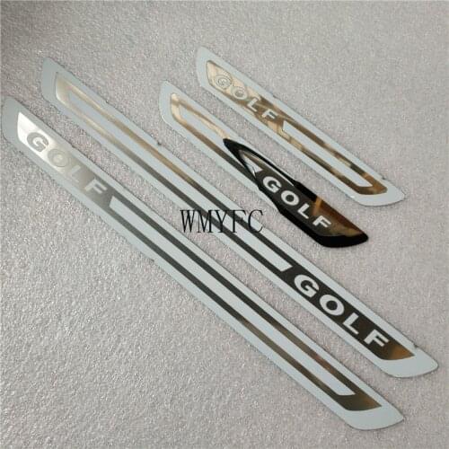 304 Stainless Steel Door Sill Guard Plate Kits Scuff Plate 4 PCS For VW GOLF 6/7 Sportsvan 2016-2020