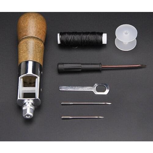 Leather Craft Tool Hand Stitcher Waxed Thread Needles Kit Bookbinding Kit Starter Tools DIY Handmade Craft Supplies Accessories
