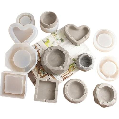 Creative Cement DIY Silicone Mold Ashtray Epoxy Mold Individual Cement Ashtray