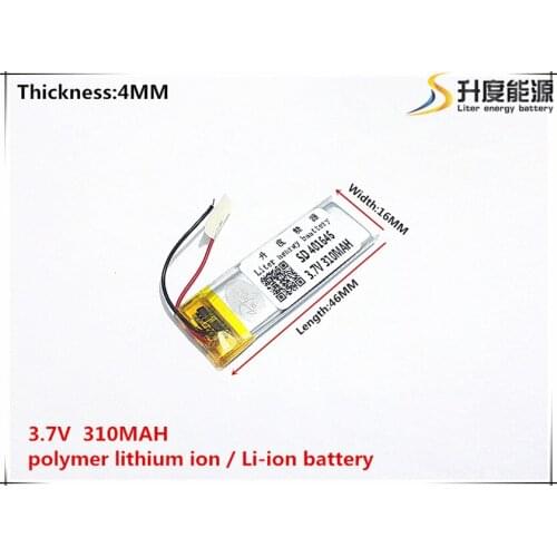 3.7V 310mAh 401646 Lithium Polymer Li-Po li ion Rechargeable Battery cells For Mp3 MP4 MP5 GPS mobile bluetooth