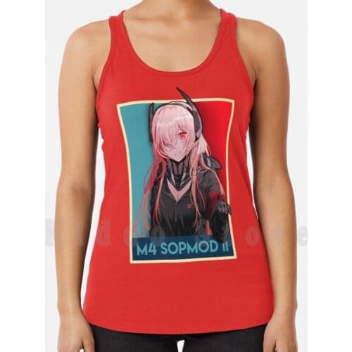 M4 Sopmod Ii tank tops vest 100% Cotton Girls Frontline Sopmod M4 Sopmod M4 Sopmod Ii Anime Anime Girl Cute