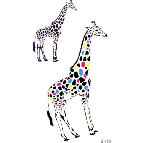 Cute Giraffe Waterproof Temporary Tattoo Sticker Fake Tattoo Body Art The Flash Tatoos Tatuagem Temporarles sleeve tatoo Men