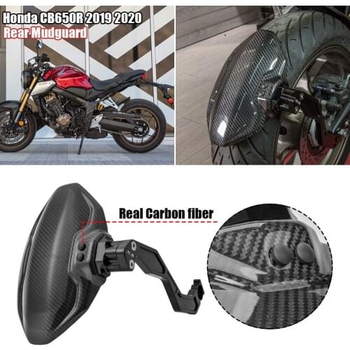 Motorcycle Real Carbon fiber Rear Mudguard Fender Wheel Hugger Protector For Honda CB650R 2019 2020 2021 CBR650R Accessories