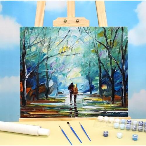 Foggy Park DIY Paint By Numbers Kit Oil Paints 40*50 Canvas Pictures Wall Paintings For Kids Handiwork Wholesale