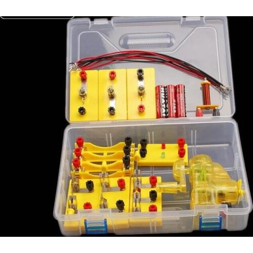 Science electrical experiment box electric circuit experimental equipment suit with hand generator no battery