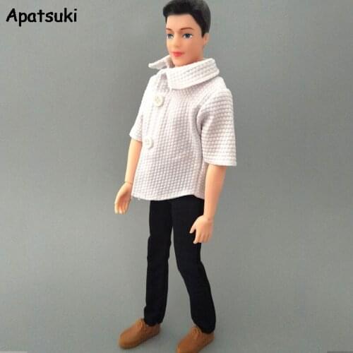 1/6 Boy Doll Clothes Outfits For Ken Doll White Shirt & Black Trousers Pants Clothes For Barbies Boyfriend Ken Prince Doll