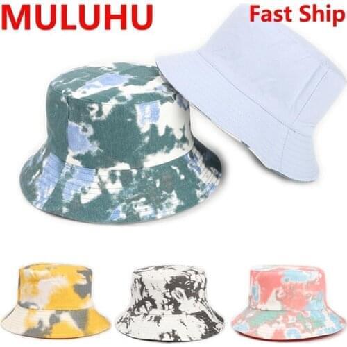 Gorro Playa Tie Dye Printing Men Women Cotton Double-Sided Cap Summer Panama Fashion Fold Sun Fishing Fisherman Hats Casquette