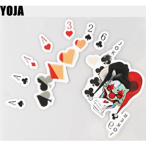YOJA 14.4×17CM Personalized Playing CardsDecorative Car Stickers Creative Vinyl Decals DY5-001