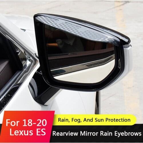 QHCP Rearview Mirror Rain Shade Rear View Mirrors Rain Eyebrow Visor Shade Shield Water Guard 2Pcs For Lexus ES200 260 300H 2018