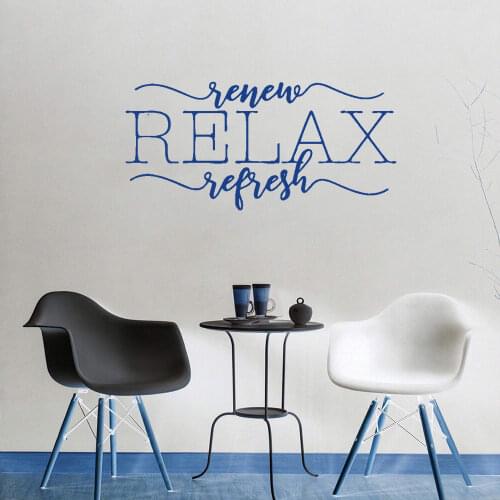 Relax Wall Quotes Decals, Lettering Words Saying Living Room Home Decorative Wall Stickers Art Mural DW5579