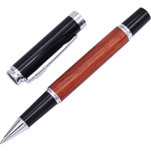Jinhao Rosewood Rollerball Pen with Ink Refill, Wooden Barrel Vintage Writing Signature Pen, Business Office School Supplies