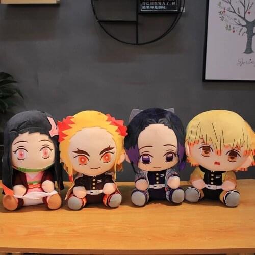 Kawaii Plush Devils Blade Anime Toys Pillow Cushion Demon Slayer Manga Kimetsu No Yaiba Tanjirou Nezuko Cushion Stuffed Pillow
