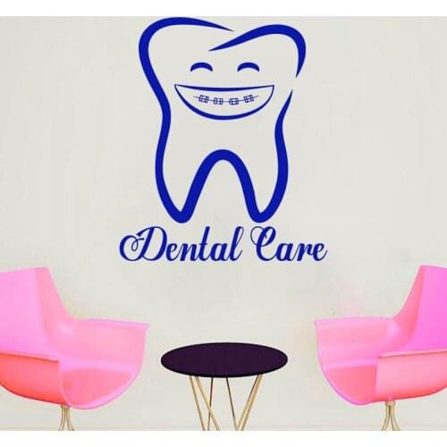 Dental clinic oral care wall sticker waterproof vinyl glass wall decal Decorative decals for reception desk of dental clinic 589