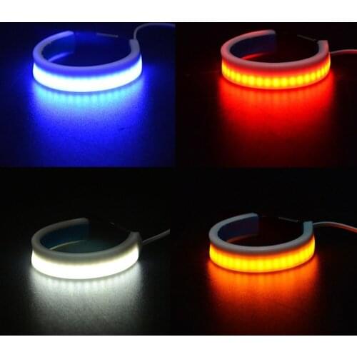 45/70cm Motorcycle Amber Flowing LED Light Strip Bar 12V Tail Brake Turn Signal Strip Lights Parts For Truck Car