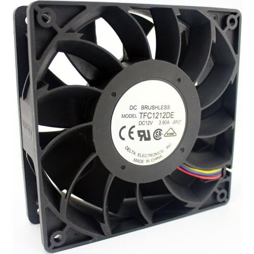 TFC1212DE 120mm DC 12V 5200RPM 252CFM For Bitcoin Miner Powerful Server Case AXIAL cooling Fan