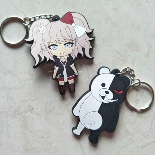 Japanese cartoon Danganronpa PVC keychain Enoshima monokuma fashion fun pendant breloczek do kluczy keyrings gift kids toy