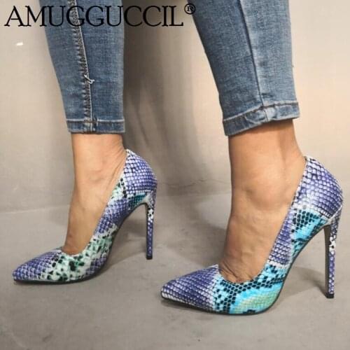 2020 New Plus Big Size 35-47 Blue Fashion Sexy High Heel Party Wedding Spring Summer Ladies Shoes Women Pumps D1284