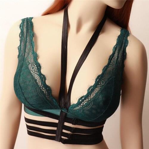 Women Sexy Exotic Burlesque Bra Elastic Black Strappy Tops Bustier Bondage Harness Gothic Fetish Body Harness Bra Adjustable