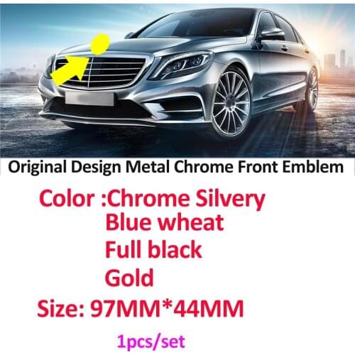 1Pcs Gold Silvery Blue Black Car Head Hood Emblem Auto Front Bonnet Label Logo for Mercedes BENZ E280 E300 S320 S400 W210 W220